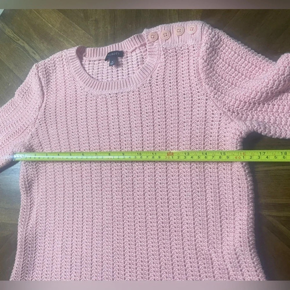 Talbots Lambswool Open Knit Crew Neck Button Detail Sweater Peach Soft Cozy Sm - Picture 5 of 7